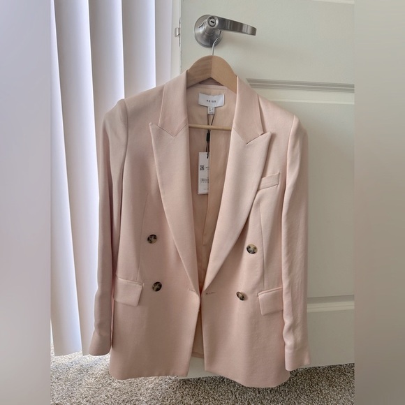Reiss Elegant Pink Double-Breasted Women's Blazer - Picture 6 of 12